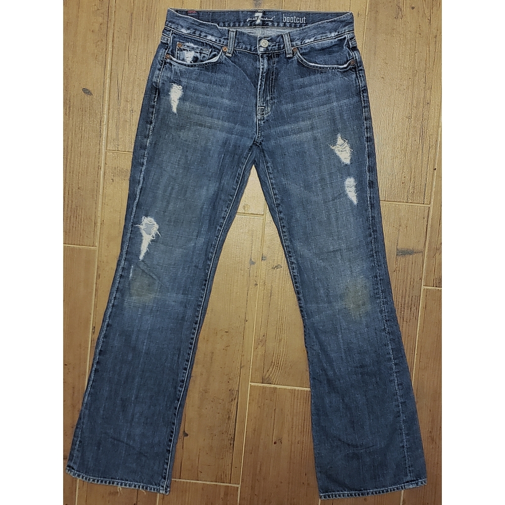 7 for all Mankind Distressed Bootcut Jeans 31 x 32